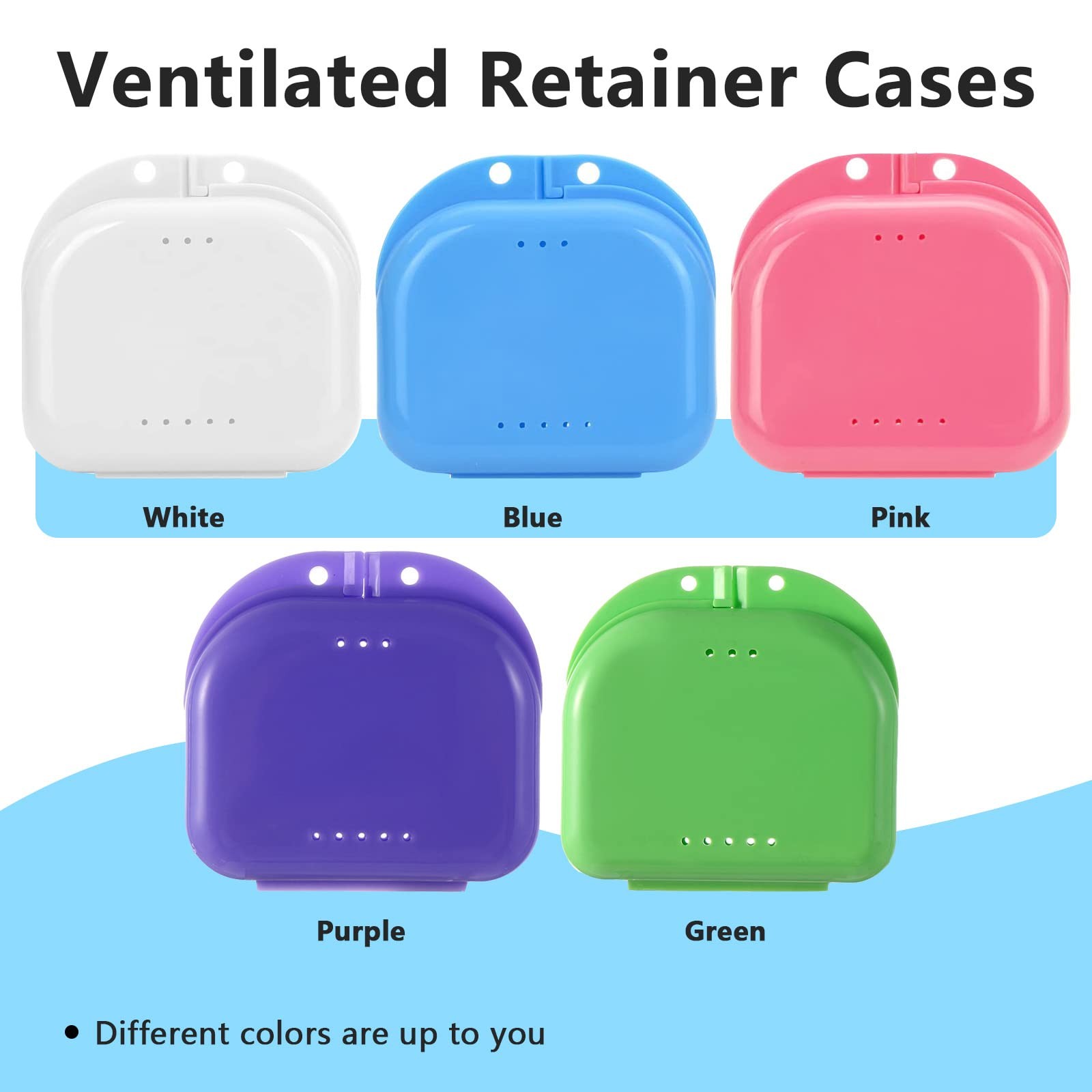 2 PCS Orthodontic Retainer Case,Retainer Case,Denture Case with Blue