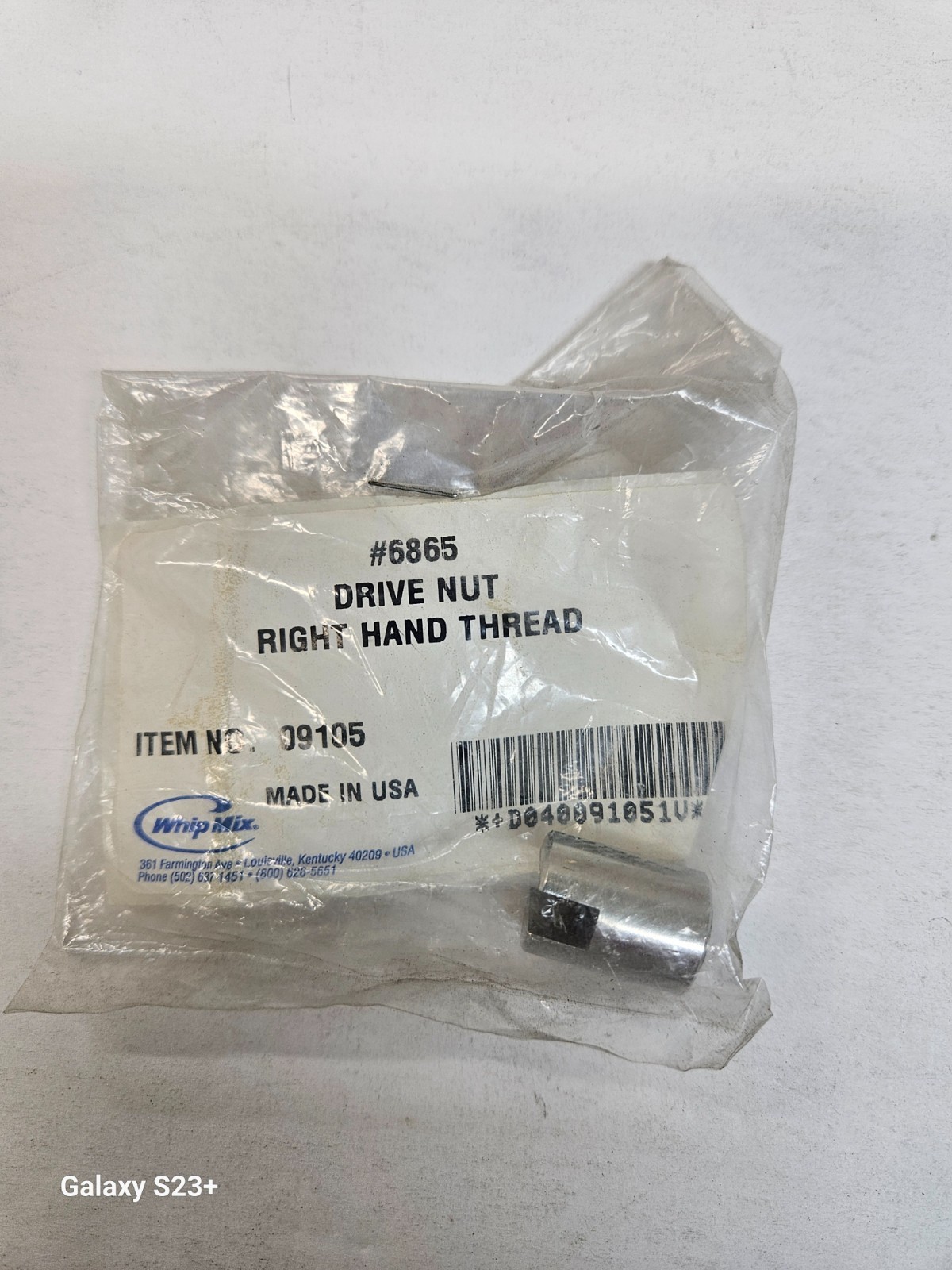 Whip Mix Mixing Bowel Drive Nuts Right hand Thread #6375, #6865