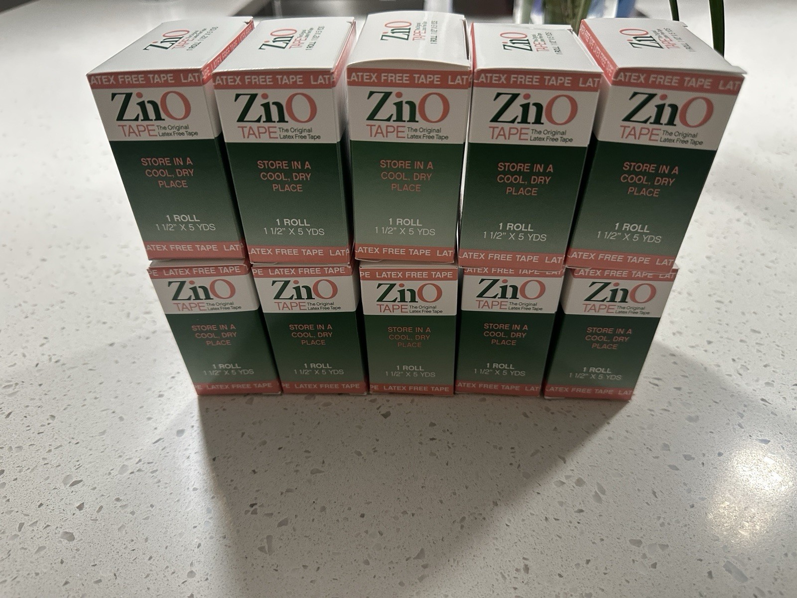ZinO Zinc Oxide Original Latex Free Medical Tape 1-1/2” x 5 Yards 10 Rolls