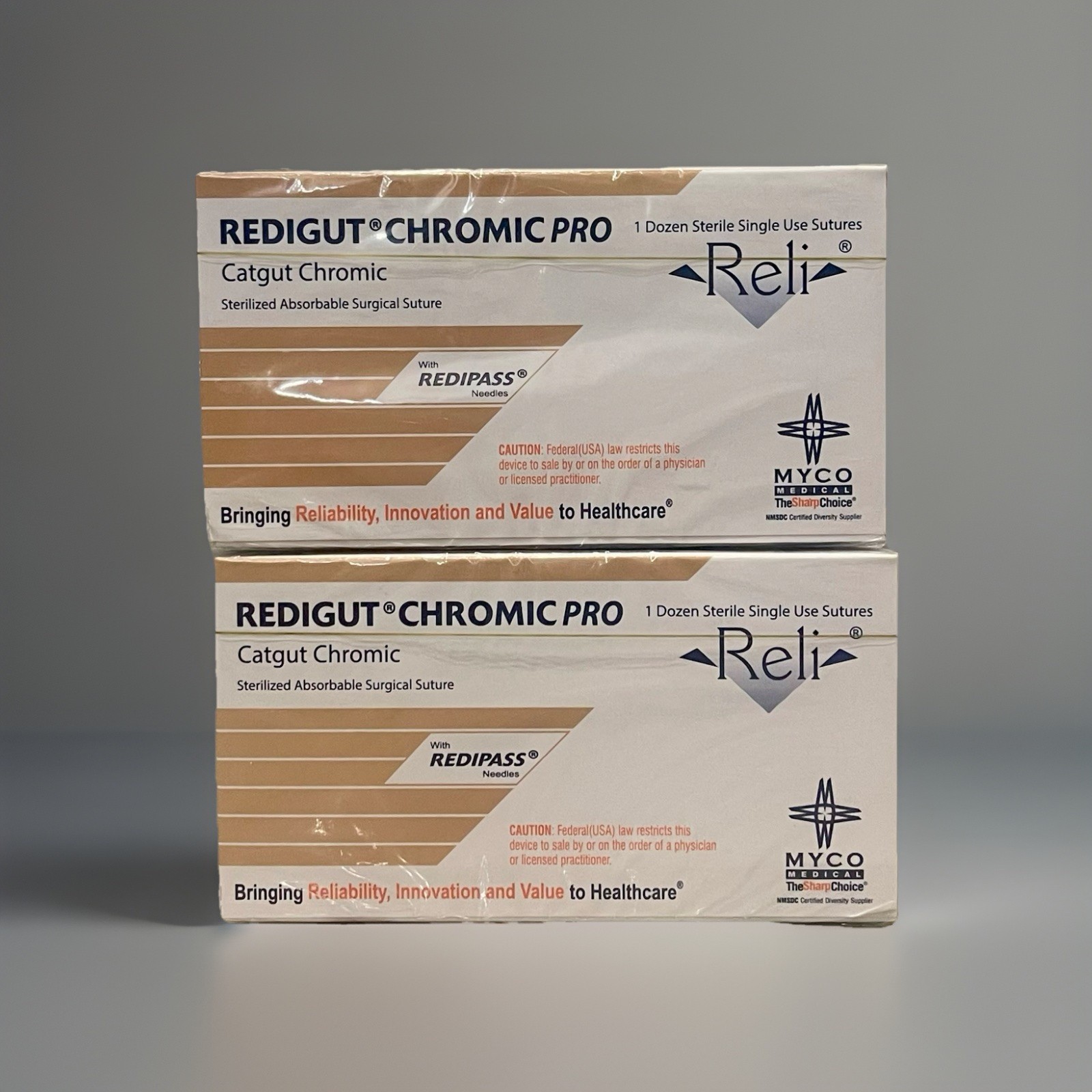 Reli RediGut Chromic Absorbable Sutures GC1637-M 4-0 YPS-2 RC Exp 2027 2 Boxes