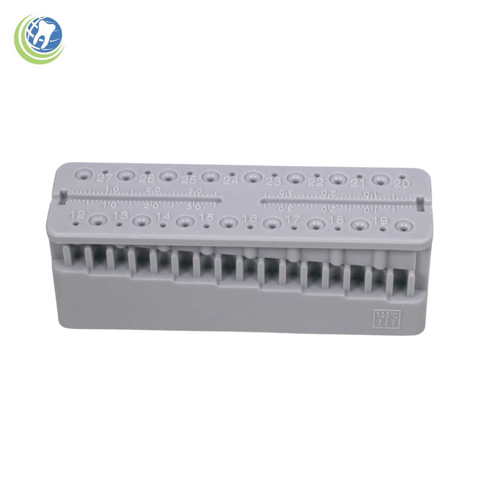 2 X Endo Measuring File Block Holder W/ Measuring Ruler Gray Autoclavable