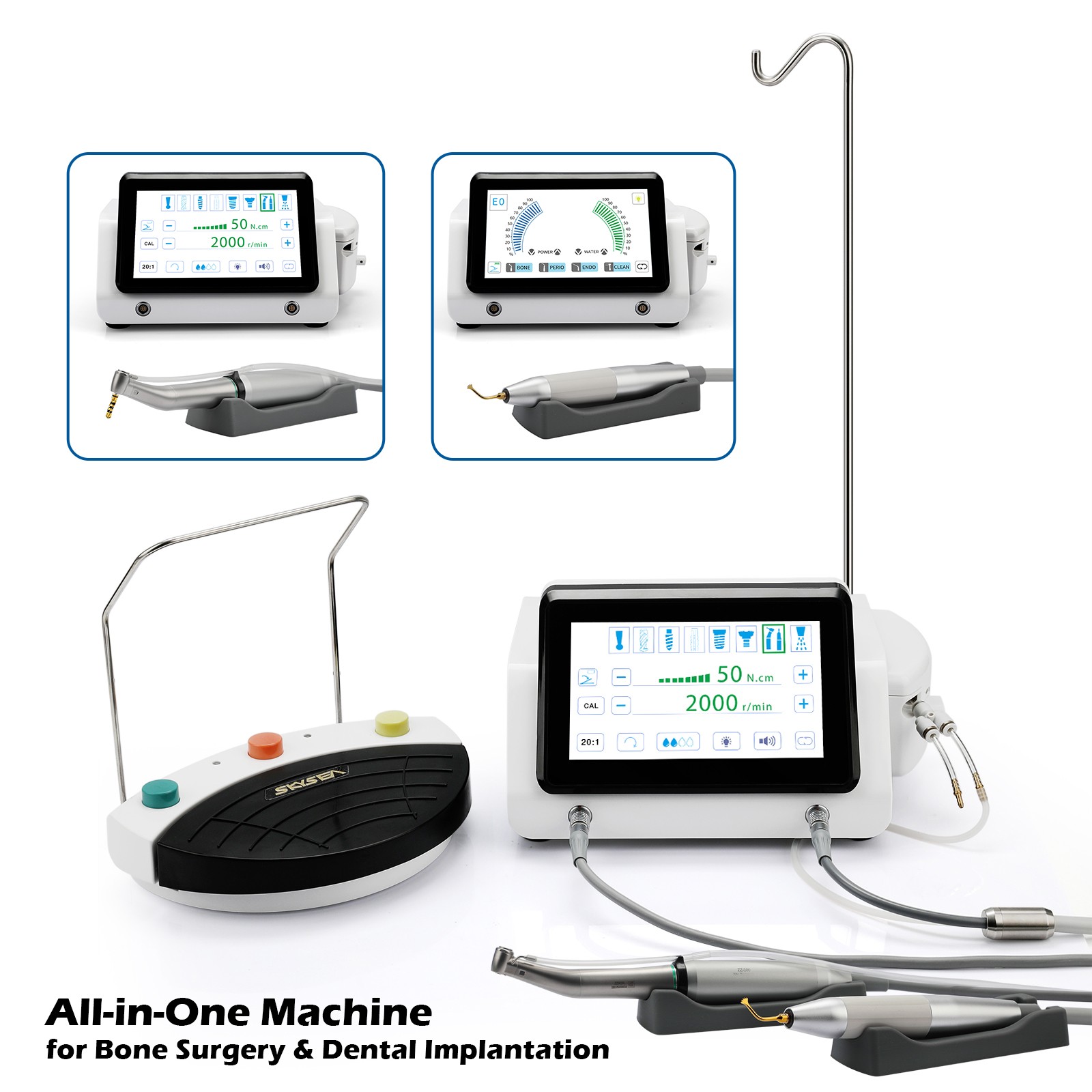 2in1 Dental Piezo Surgery & Implant Motor Device Ultrasonic Bone cutter Unit