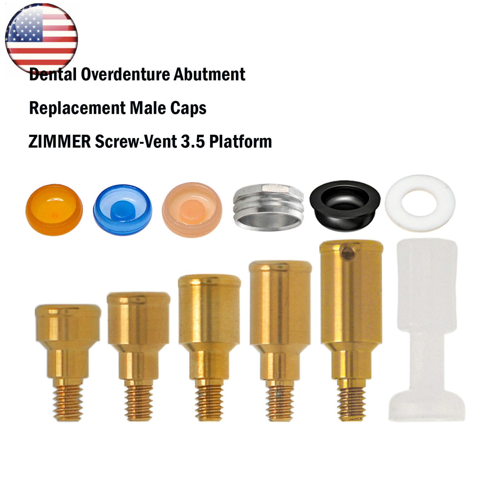 US Locator Abutments 1-5mm For Adin Zimmer Cortex BEGO 3.75 MIS Male Caps Tool