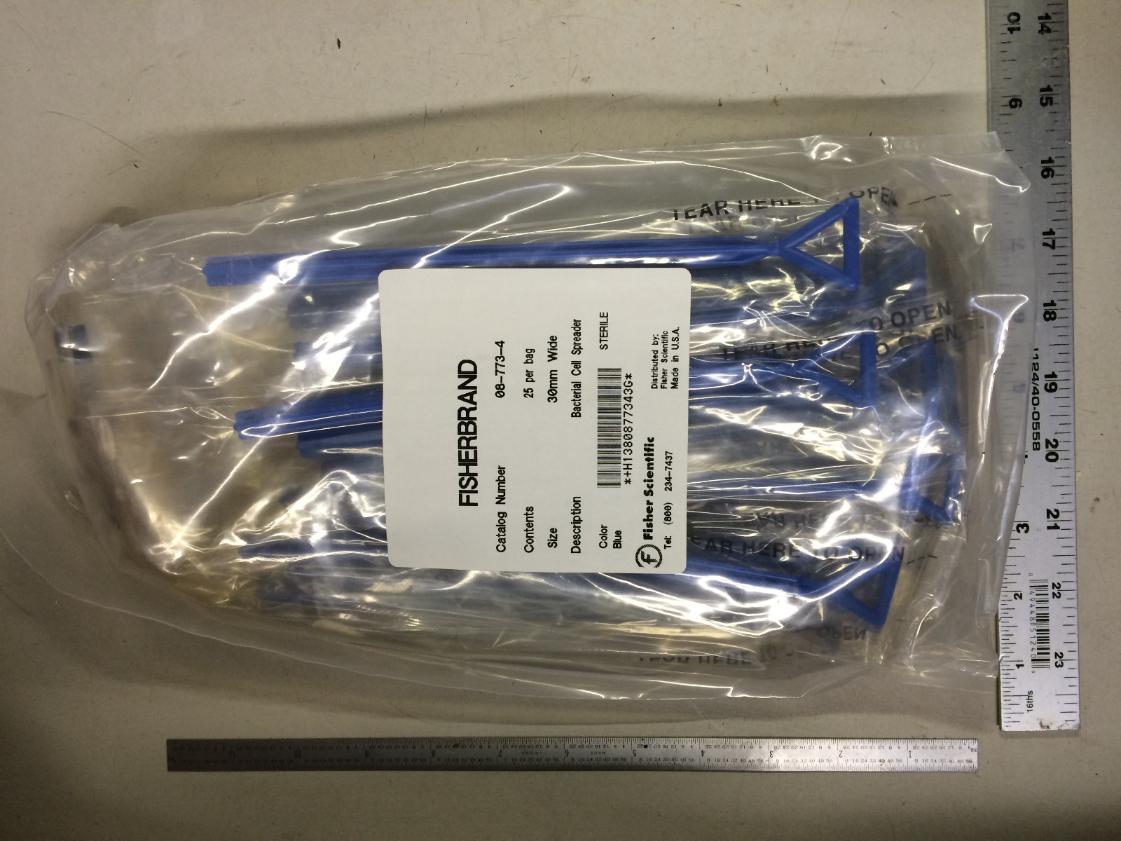 Fisherbrand Bacterial Cell Spreader 08-773-4 30mm Wide 25 Units Sterile – I2216