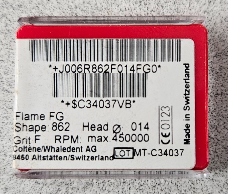 Alpen Instruments #R862F014FG Fine Grit Flame Shaped DIAMOND 1 Pk /5 Burs