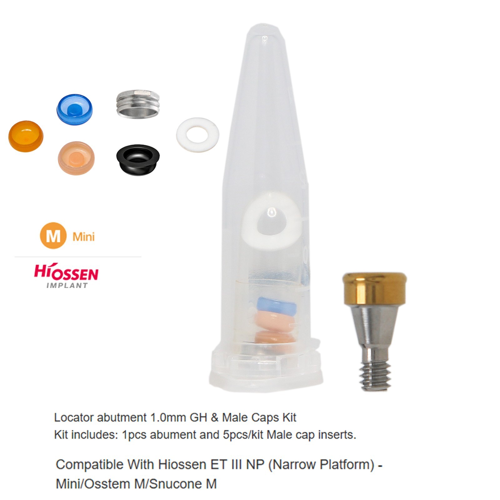 Locator Abutment fits 1-6.0mm HIOSSEN ET II/III SA Fixture Mini 3.5mm Platform