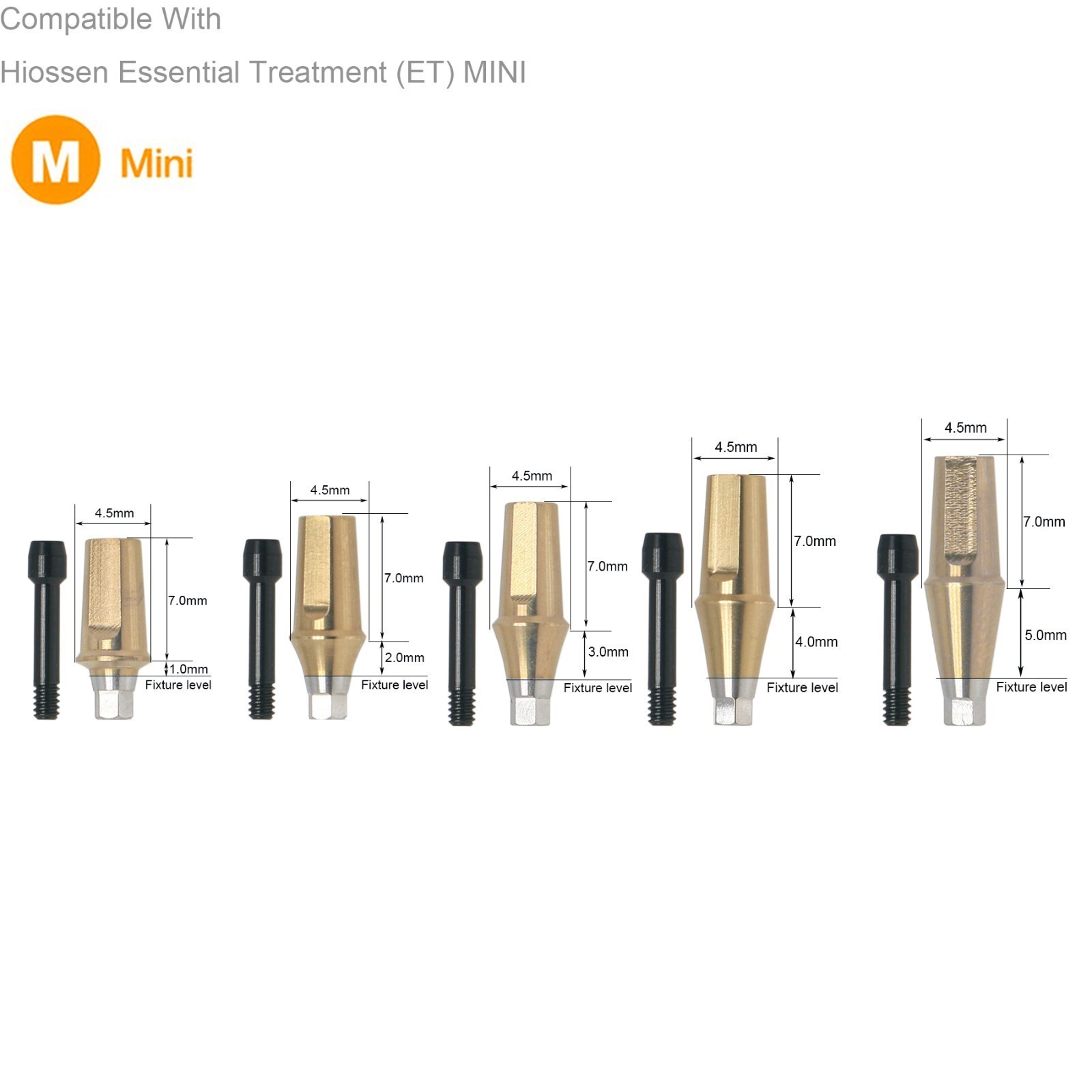 US Titanium Straight Transfer Abutment Fits Hiossen ET (ETIII/IV) /Osstem TS/GS