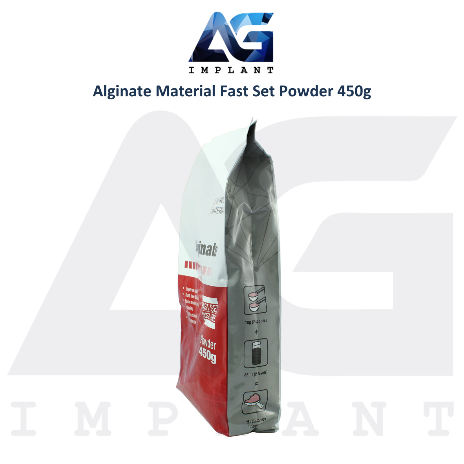 Alginate Material Fast Set Powder 450g Dust Free Dental Impression Molds