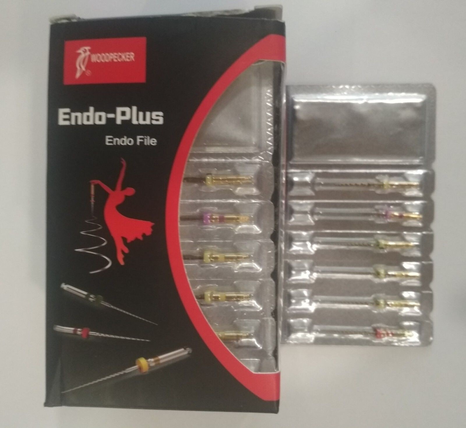 Dental Woodpecker Endo Plus Ni-Ti Root Canal 6 Files Pack Assorted 25mm Length