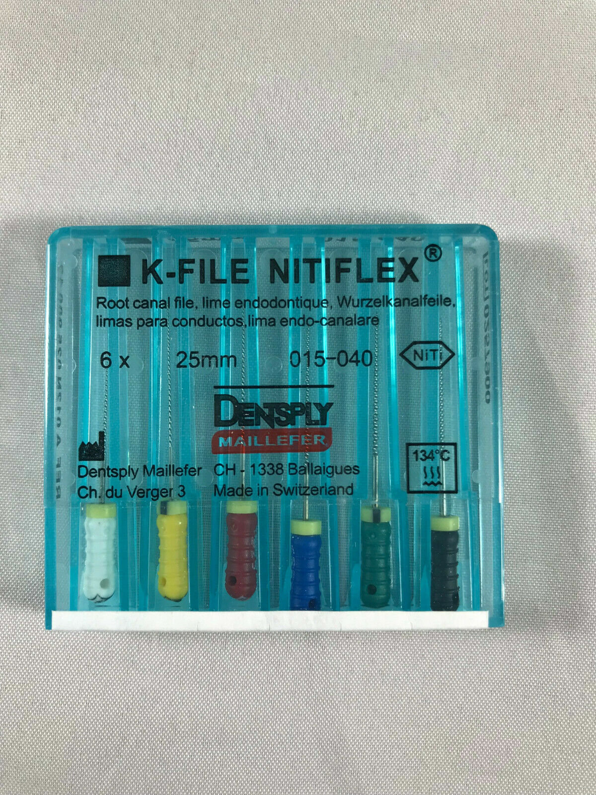 Dentsply Maillefer K-file Endodontic NiTiFlex steel 25mm All sizes 120 files/pk
