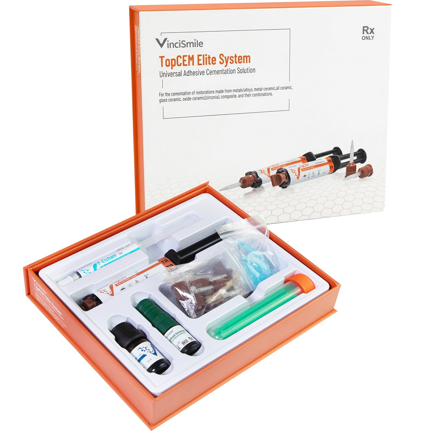 Dental Universal Adhesive Resin Cement Kit: Etchant/Primer/Adhesive/Resin Cement