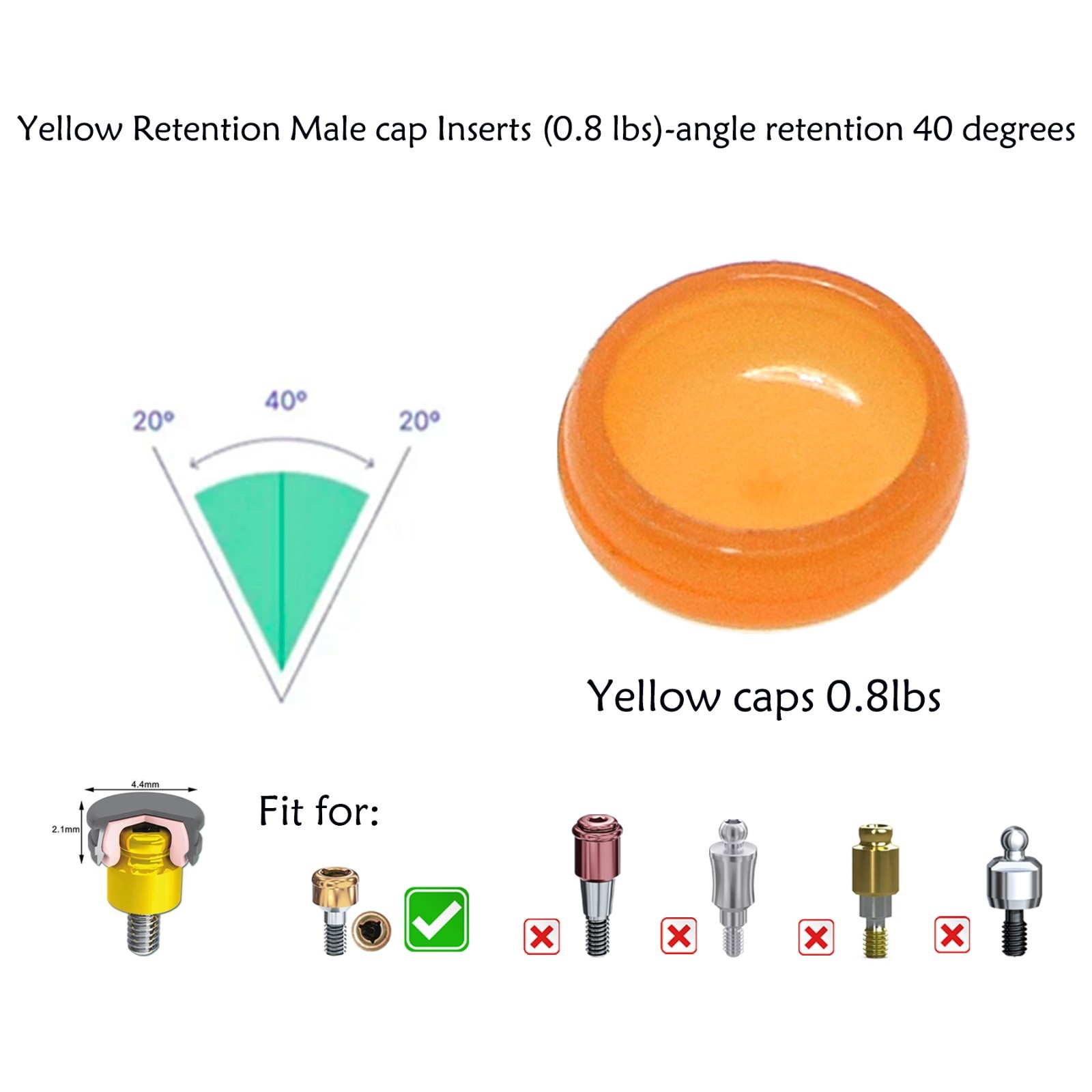 10Pcs Dental Overdenture Locator Abutments Retention Caps For Implant Inserts