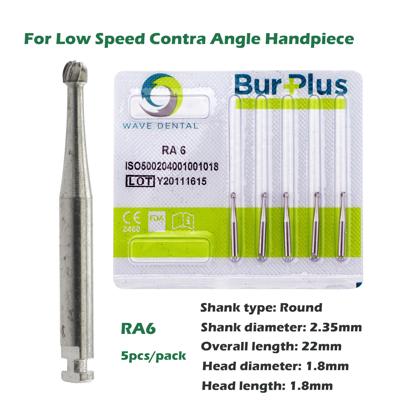 Wave Dental Carbide Burs Latch Round RA 2 3 4 8 699 for Slow Speed Contra Angle