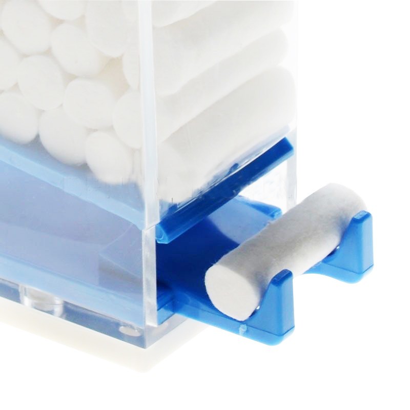Dental Otho Cotton Roll Storage Dispenser Holder Press Type Push Style Blue