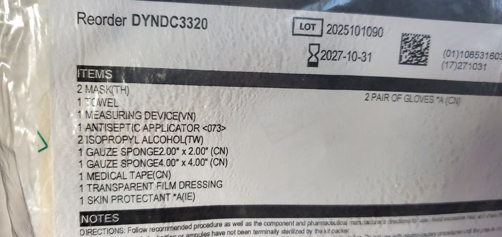 MEDLINE PORT DRESSING CHANGE KIT- QTY 9 Kits