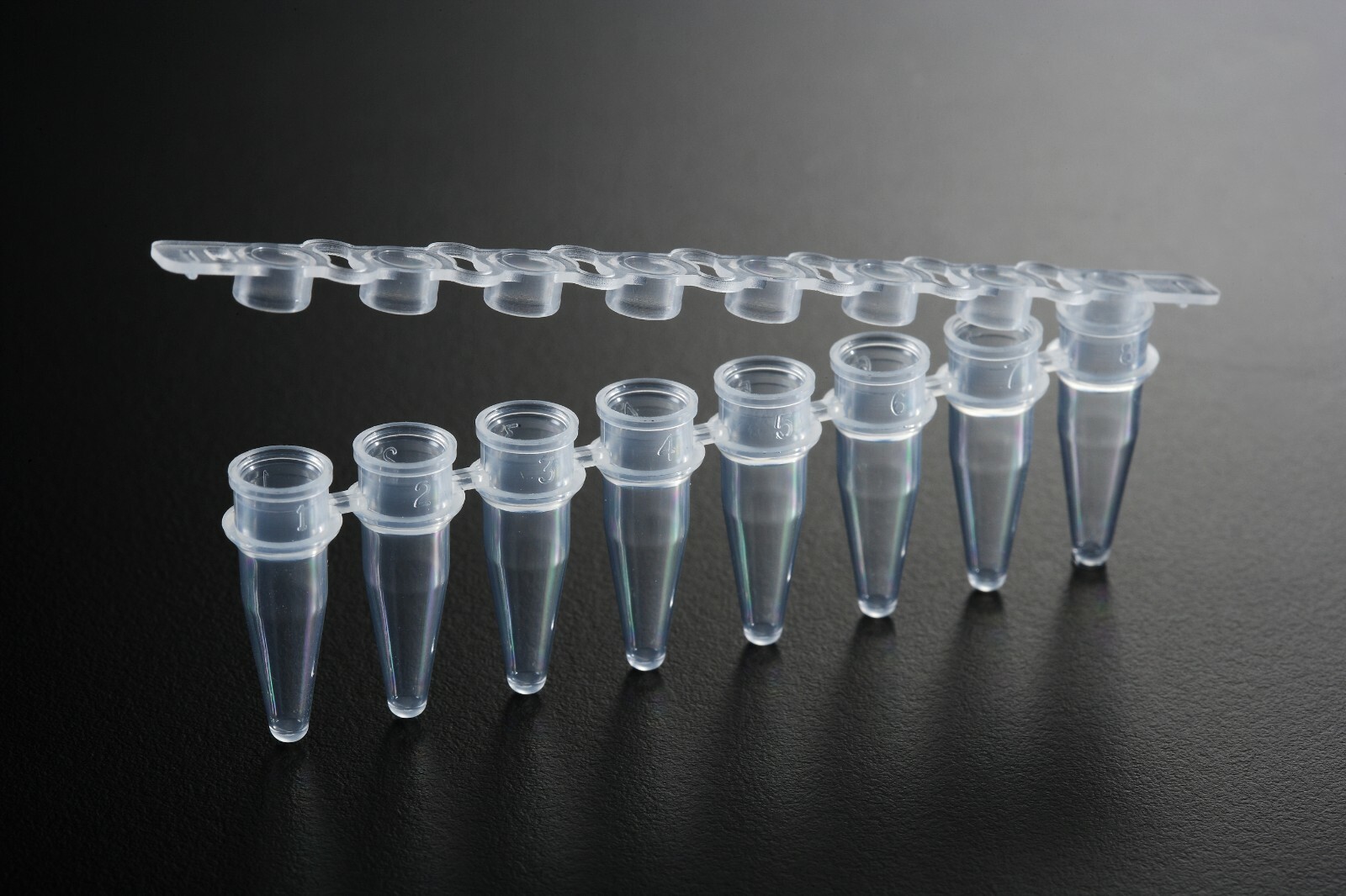 8-Tube PCR Strip Tubes for All PCR Machines (120/box, caps included)