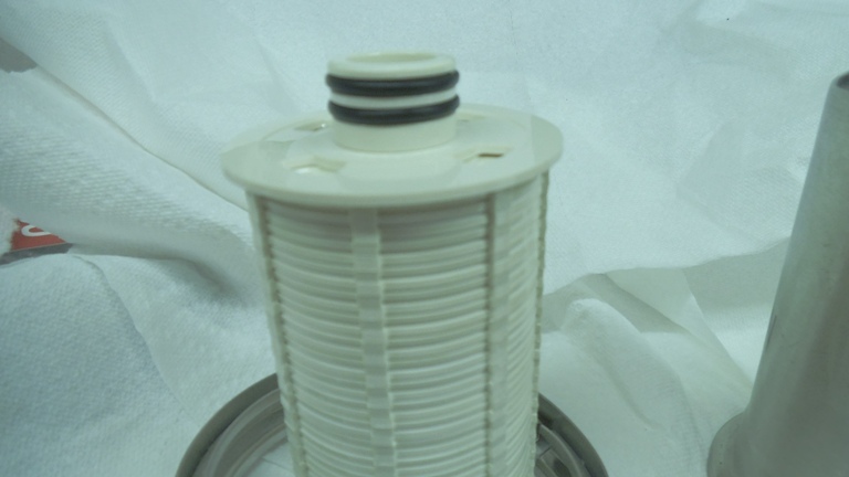 Millipore Stainless 40 stack filter housing, 150 PSI, with clamp, filter, used
