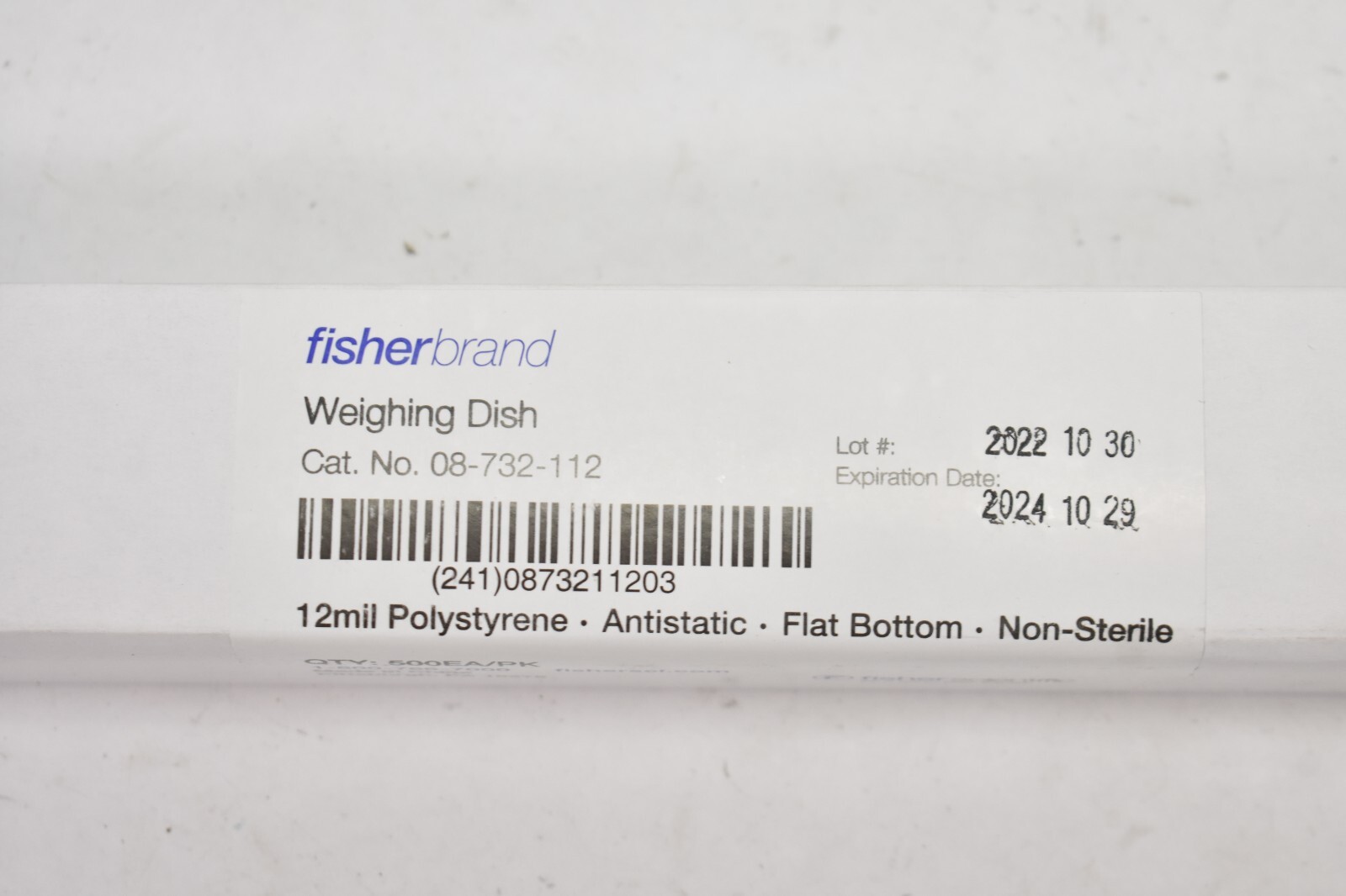 Fisherbrand Polystyrene Antistatic Weighing Dishes 12 Mil 500 Pack Disposable