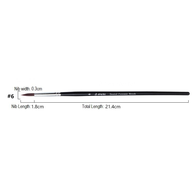 6pcs Dental Porcelain Brush Pen Glaze Ceramic Brush Pen Dental Technician Tools