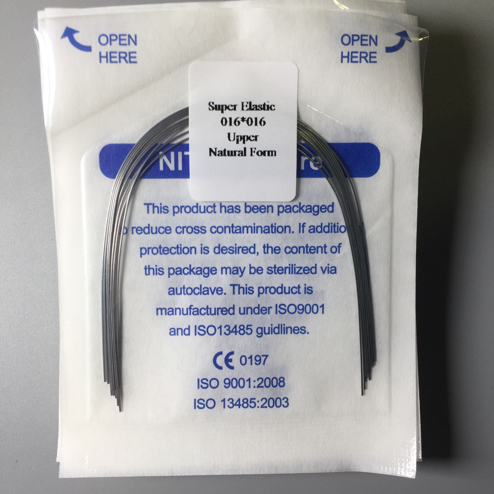 Natural Dental Rectangular Super Elastic Wires Niti Orthdontic 16X16 U/L 10Pack