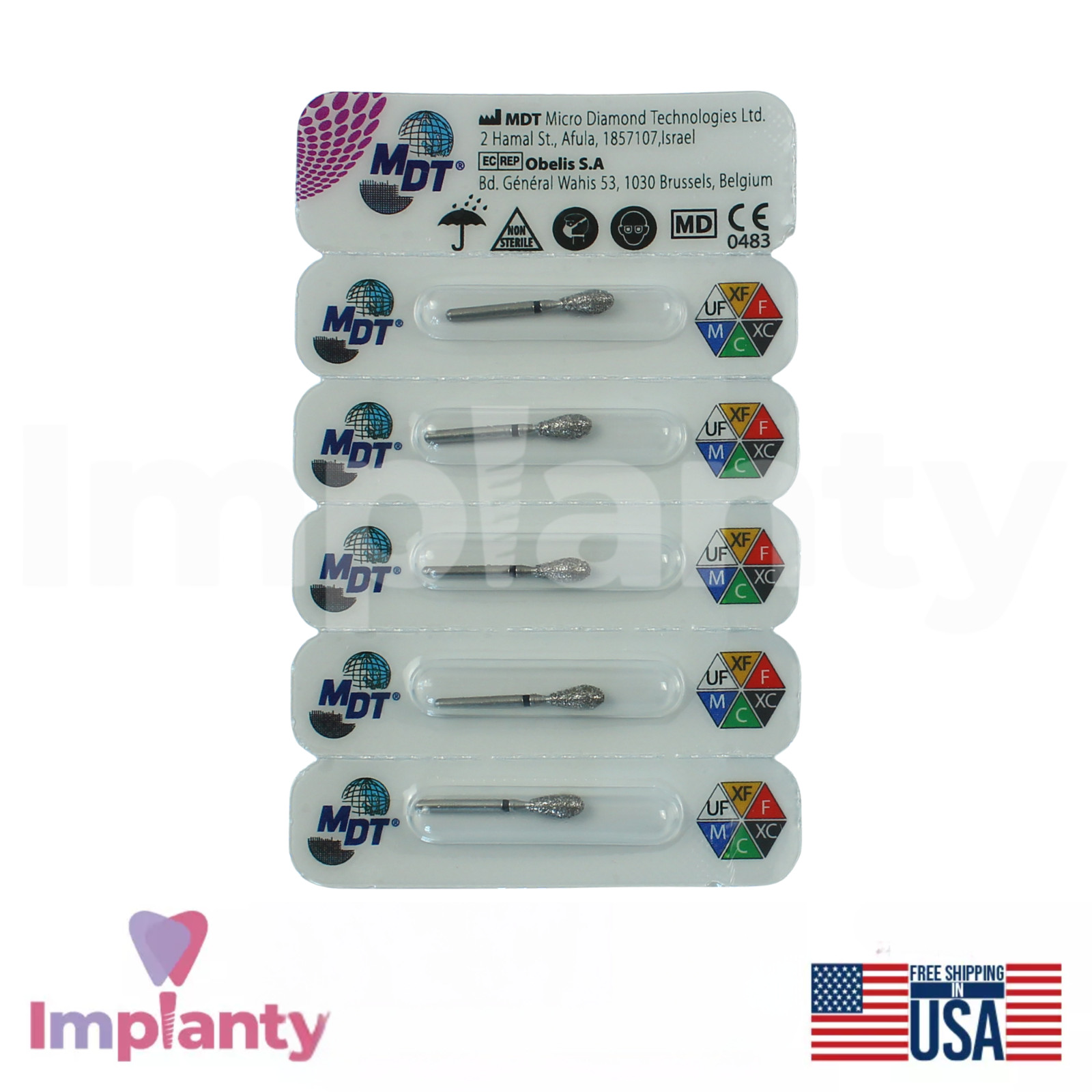 MDT Dental Football FG Diamond Burs 276 Occlusal Surface Refinement Restorations