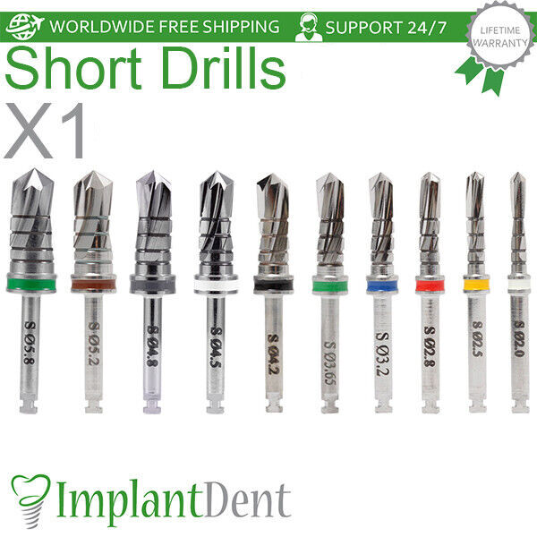 1x Dental Short Drills 11.5mm External Irrigated Stainless Steel Dentistry Tool