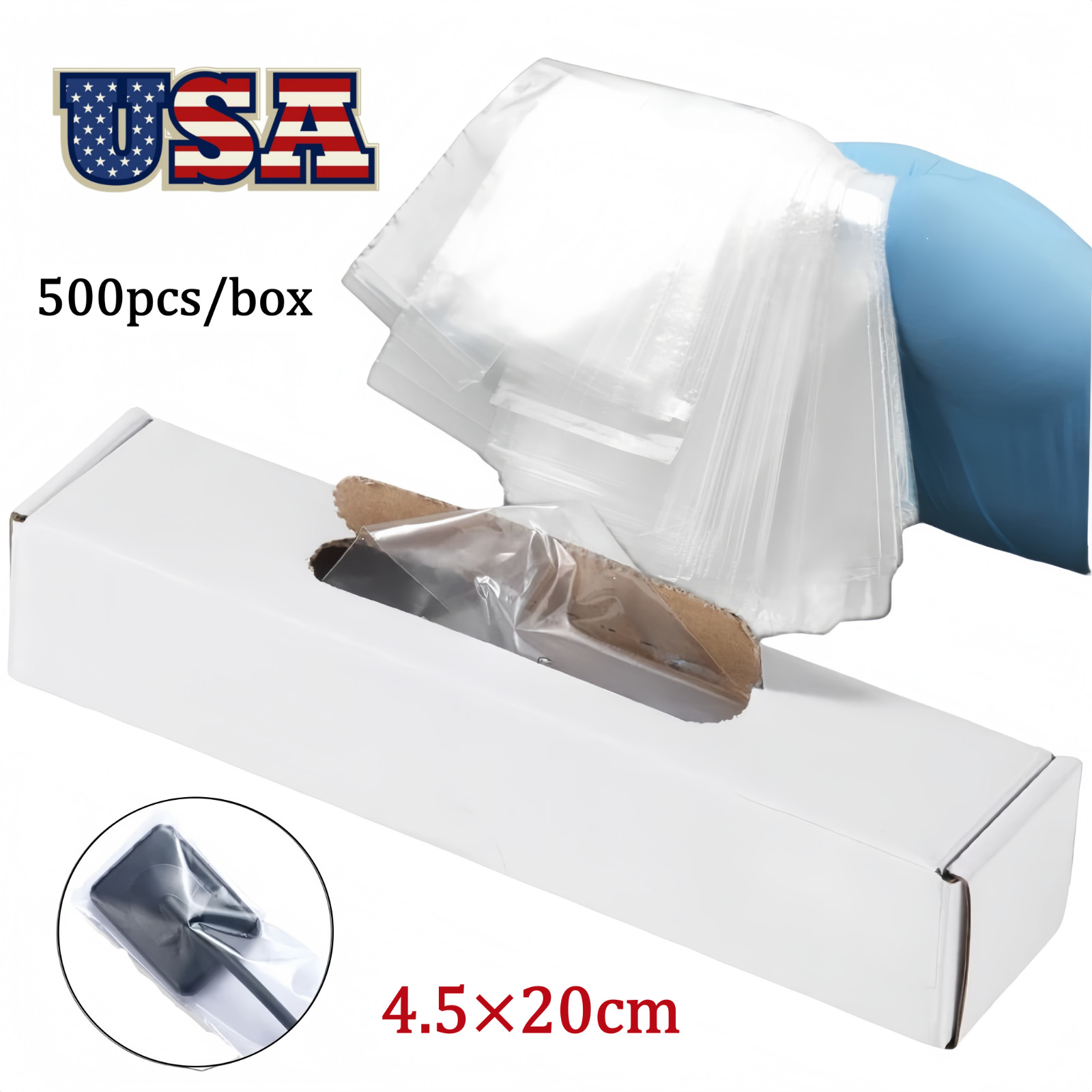 500Pcs Dental Disposable Digital X-ray Sensor Plastic Cover Barrier Sleeves