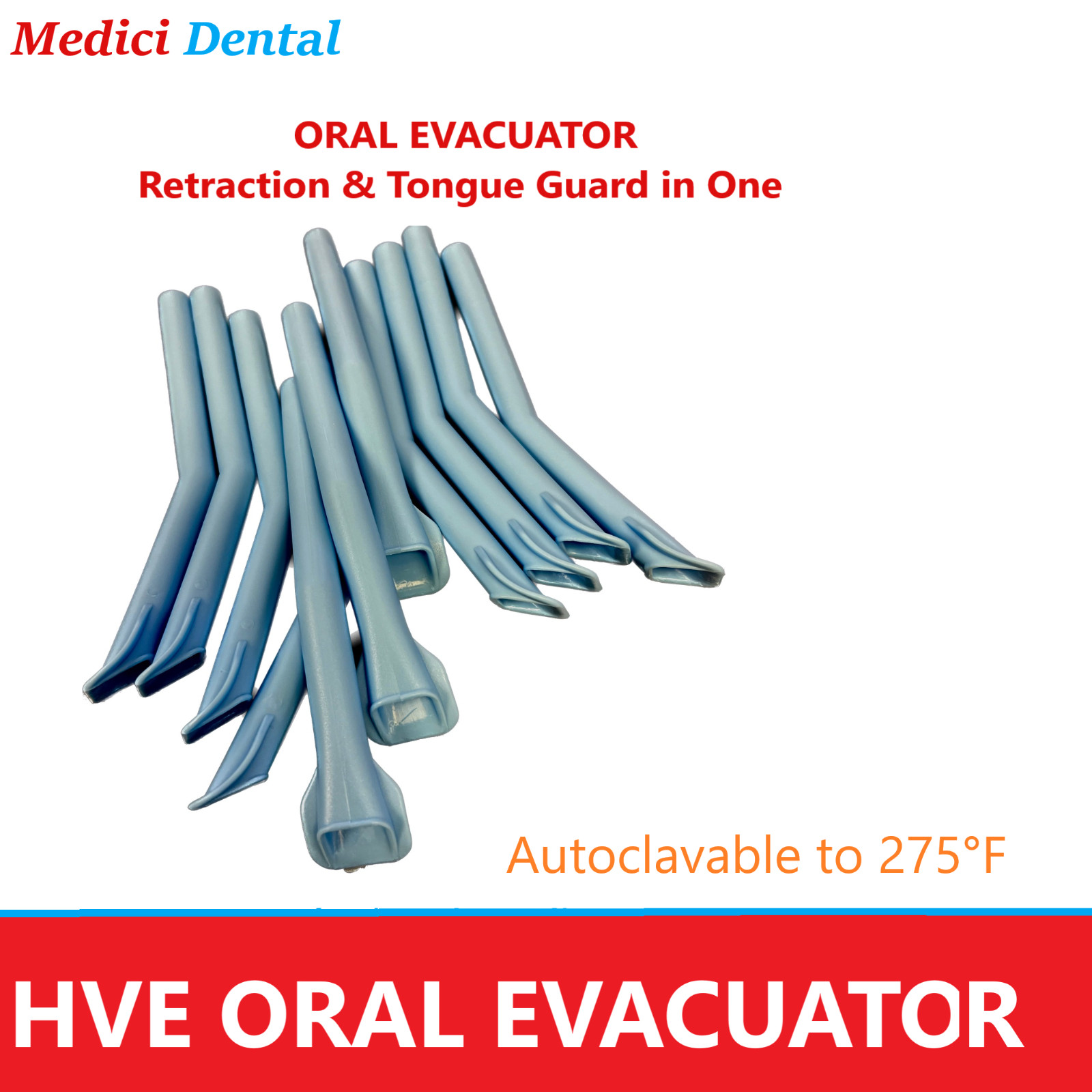 Dental TRK-O-VAC ORAL EVACUATOR Blue, Retraction & Guard, Autoctcla 275°F, 25/Bg