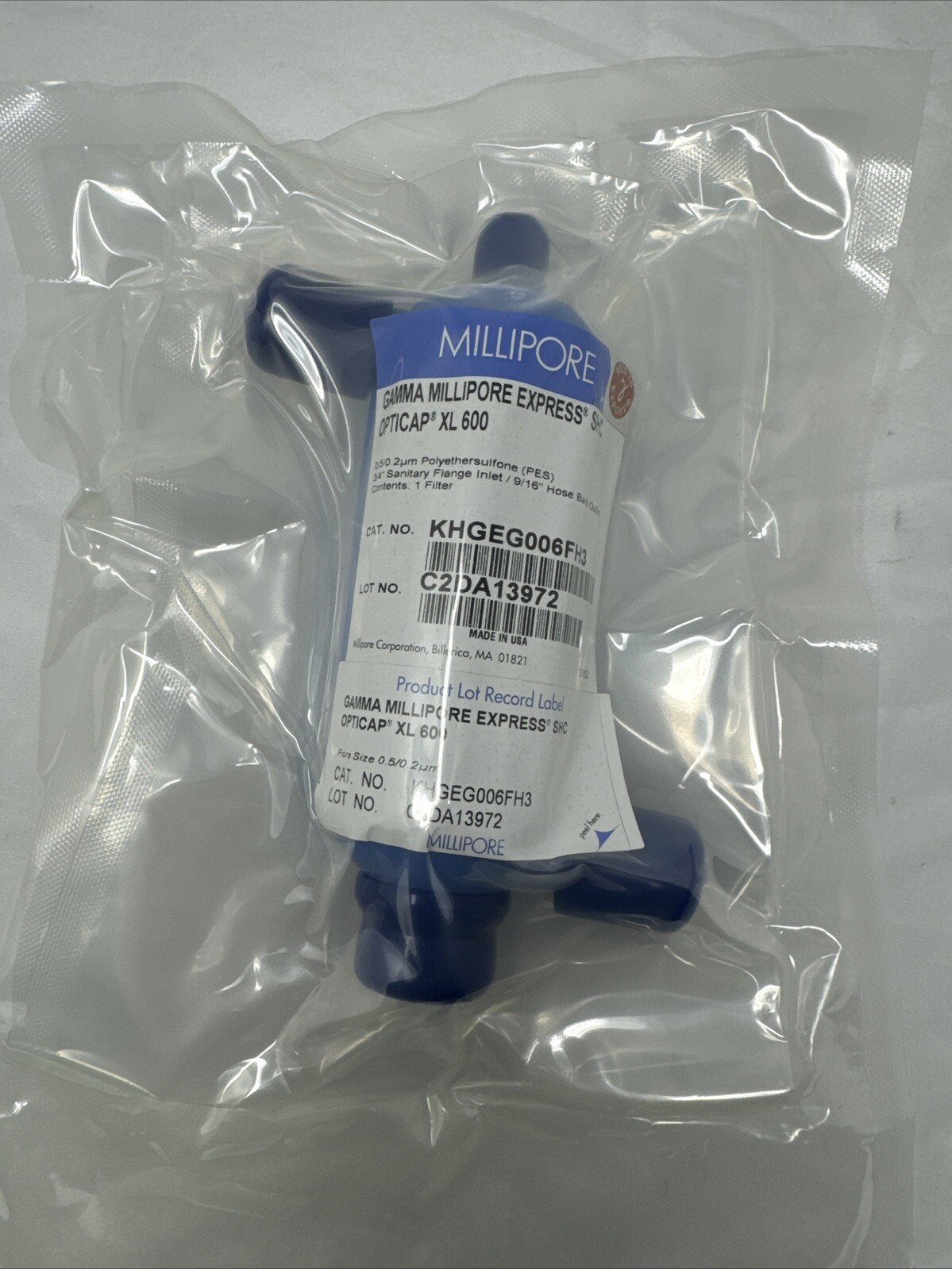Millipore Opticap XL 600 Capsule Gamma SHC KHGEG006FH3 0.5/0.2 UM Lab Supply