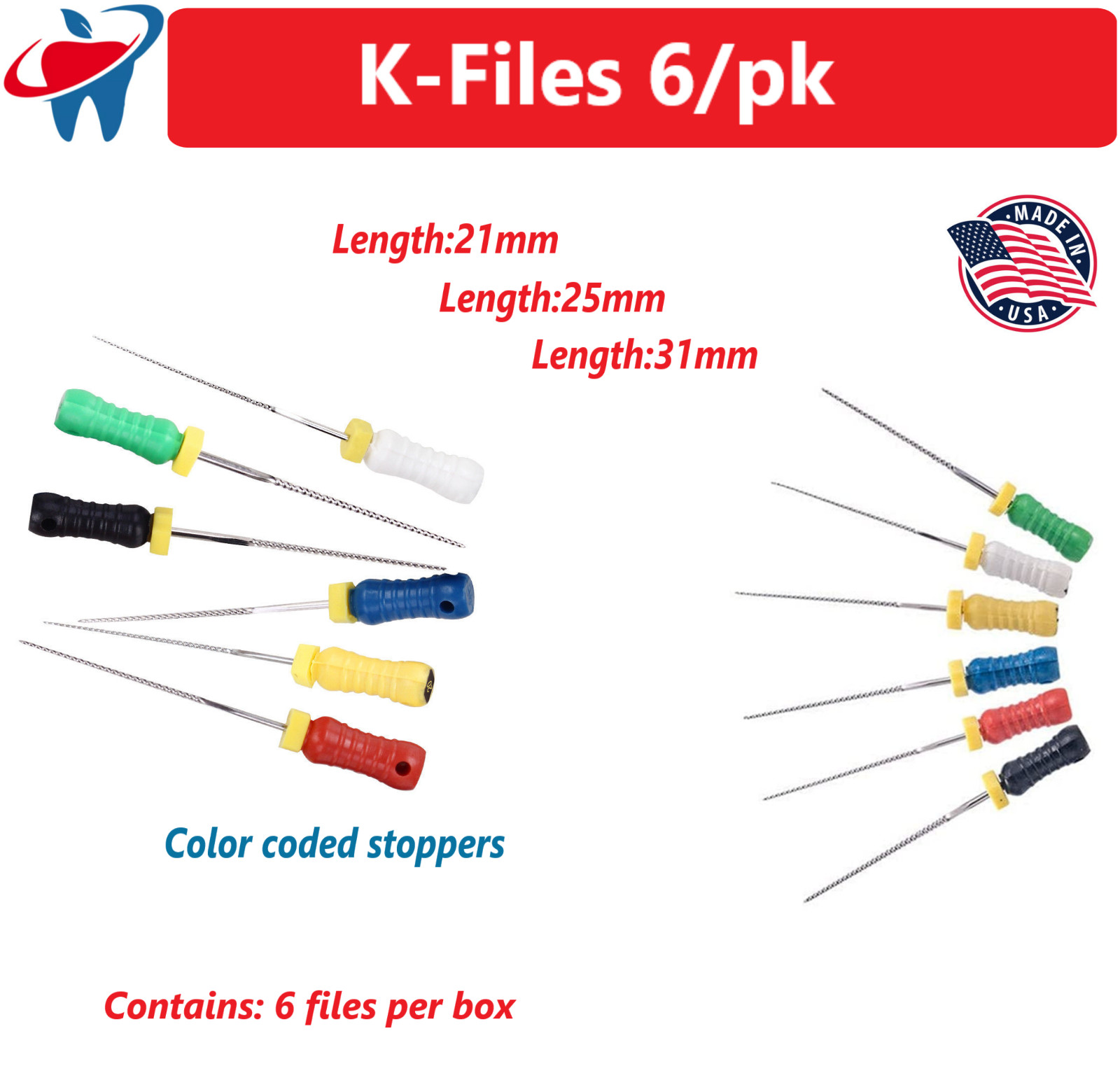 Dental Endodontic Endo K Files NiTi Hand Use Root Canal Files 21/25/28/31m MARK3