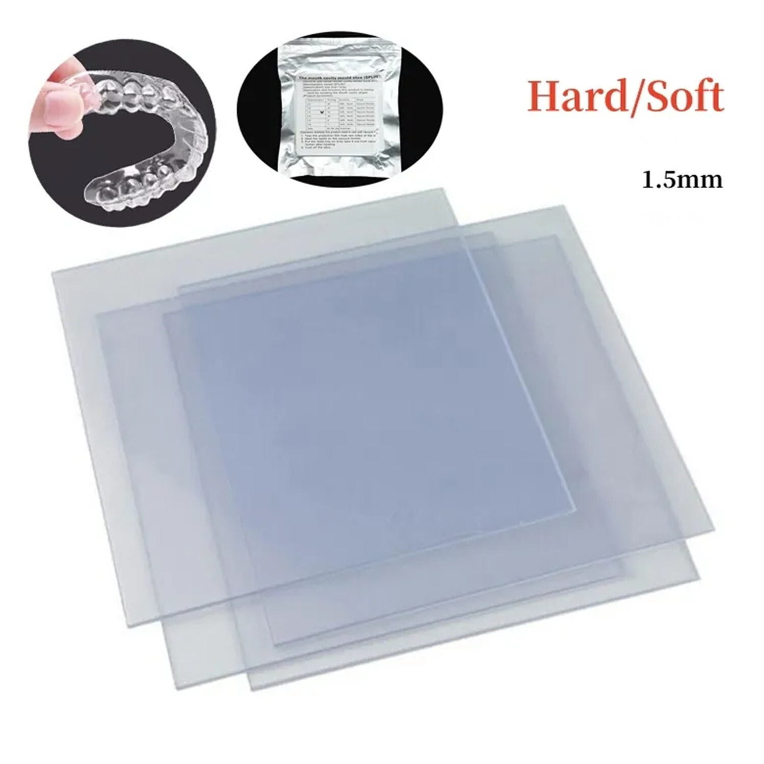 Dental Vacuum Forming Hard/Soft Sheets Orthodontic Splint Retainer Slice 1.5mm