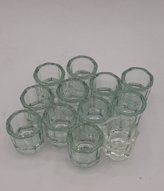 12 Pieces Clear Glass Dappen Dishes Tiny Mixing Bowls Dental Hobbies Nails NEW