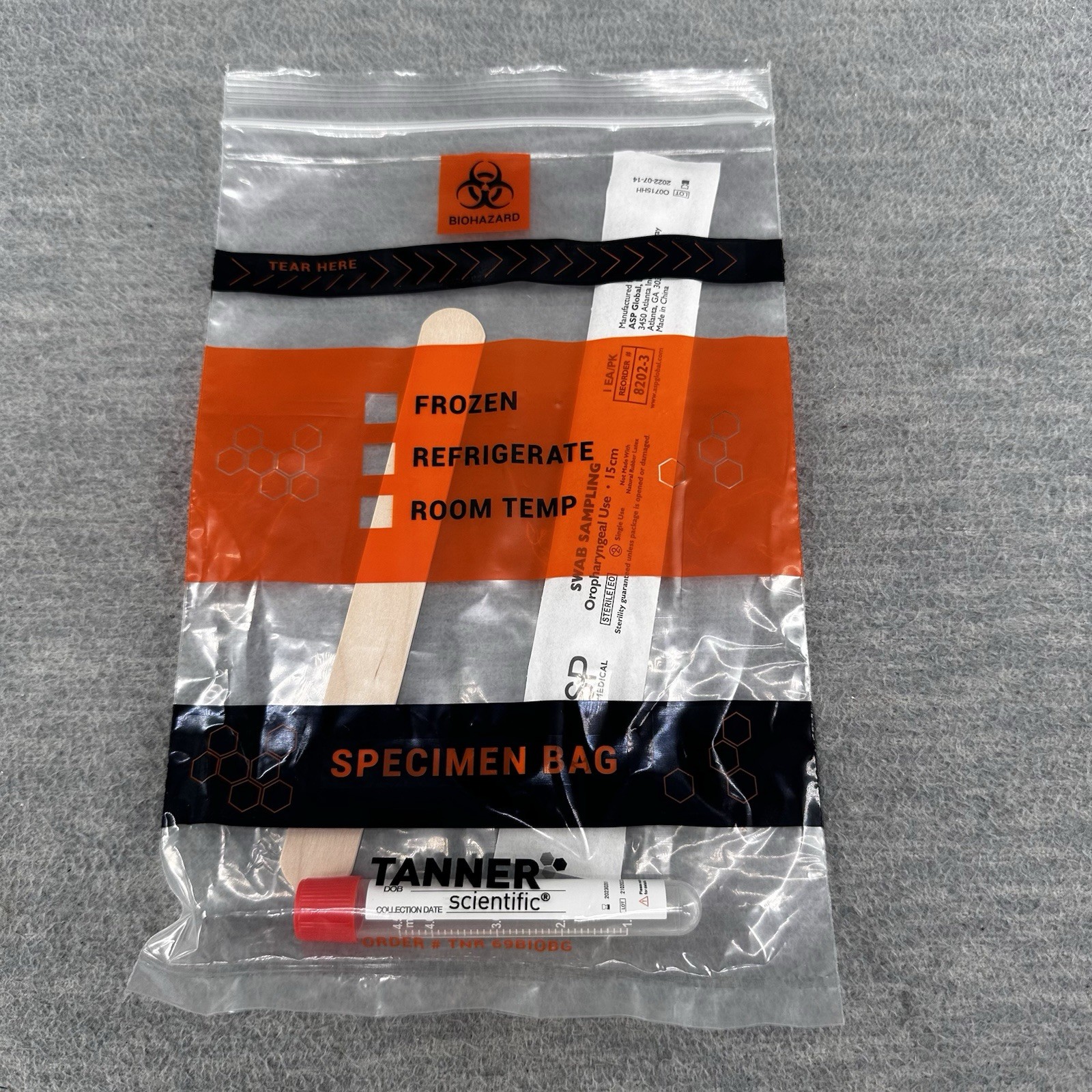 TANNER SCIENTIFIC – Collection Kits Nasal Swab with Biohazard Bags