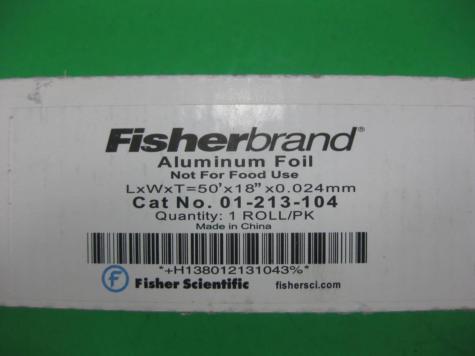 Fisherbrand Aluminum Foil 50″ x 18″ x 0.024mm — 01-213-104 — New
