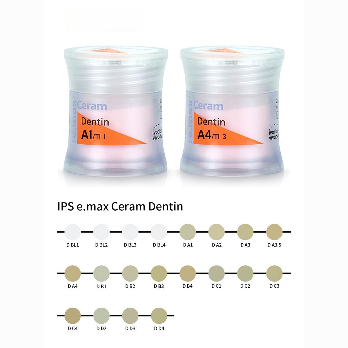 Ivoclar IPS e.max Ceram Dentin 20g A1-D4 Zirconia Layering Ceramic Powder