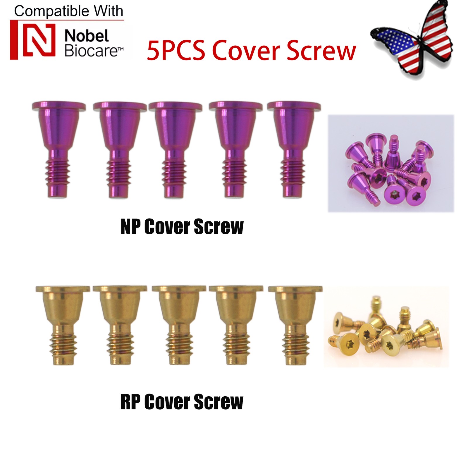 US Nobel Biocare Titanium Healing Abutment NP RP Internal Conical ∅3.6/5.0/6.0mm
