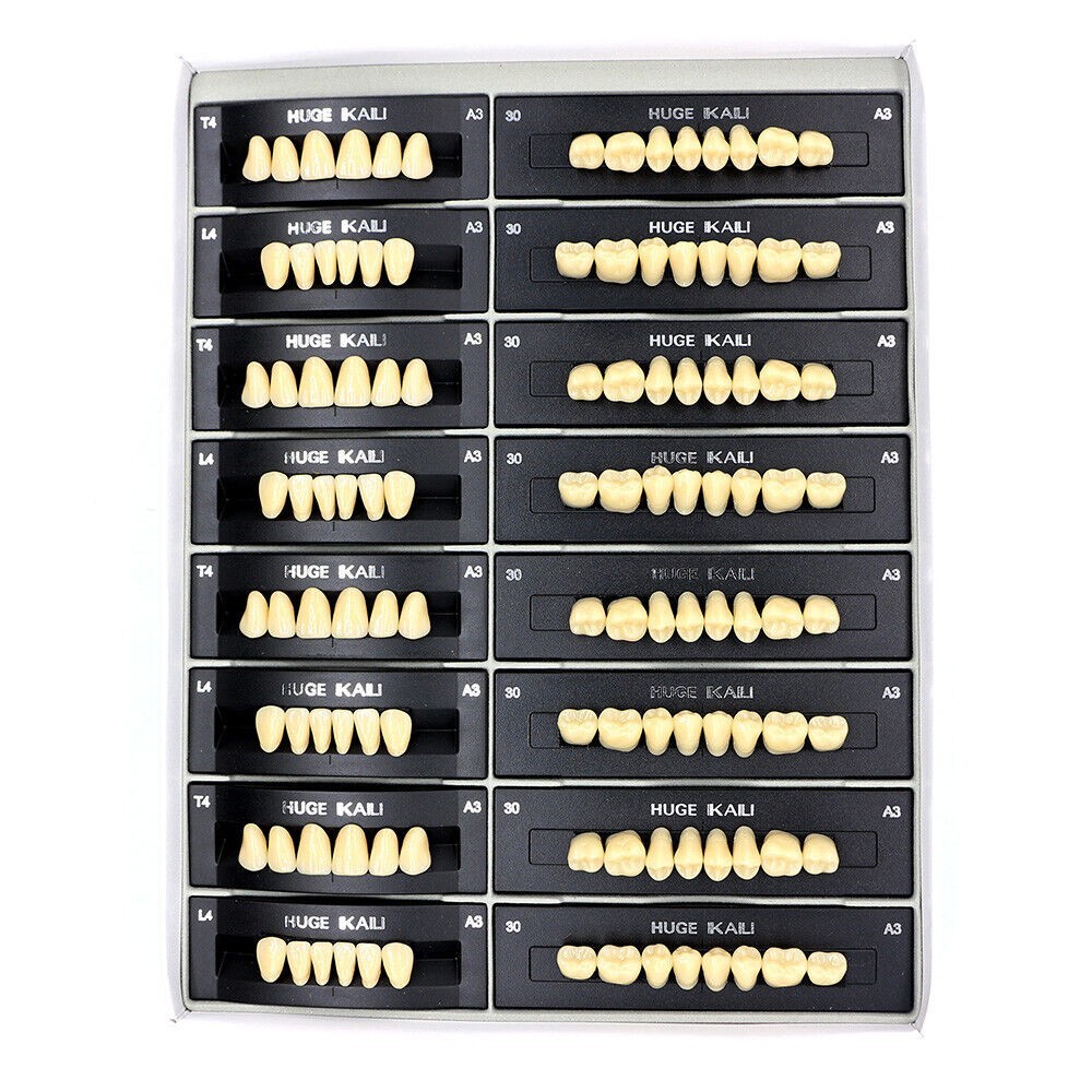1Pack 112Pcs/Pack HUGE KAILI A3 Dental Synthetic Polymer Resin Teeth T4 L4 30 A3