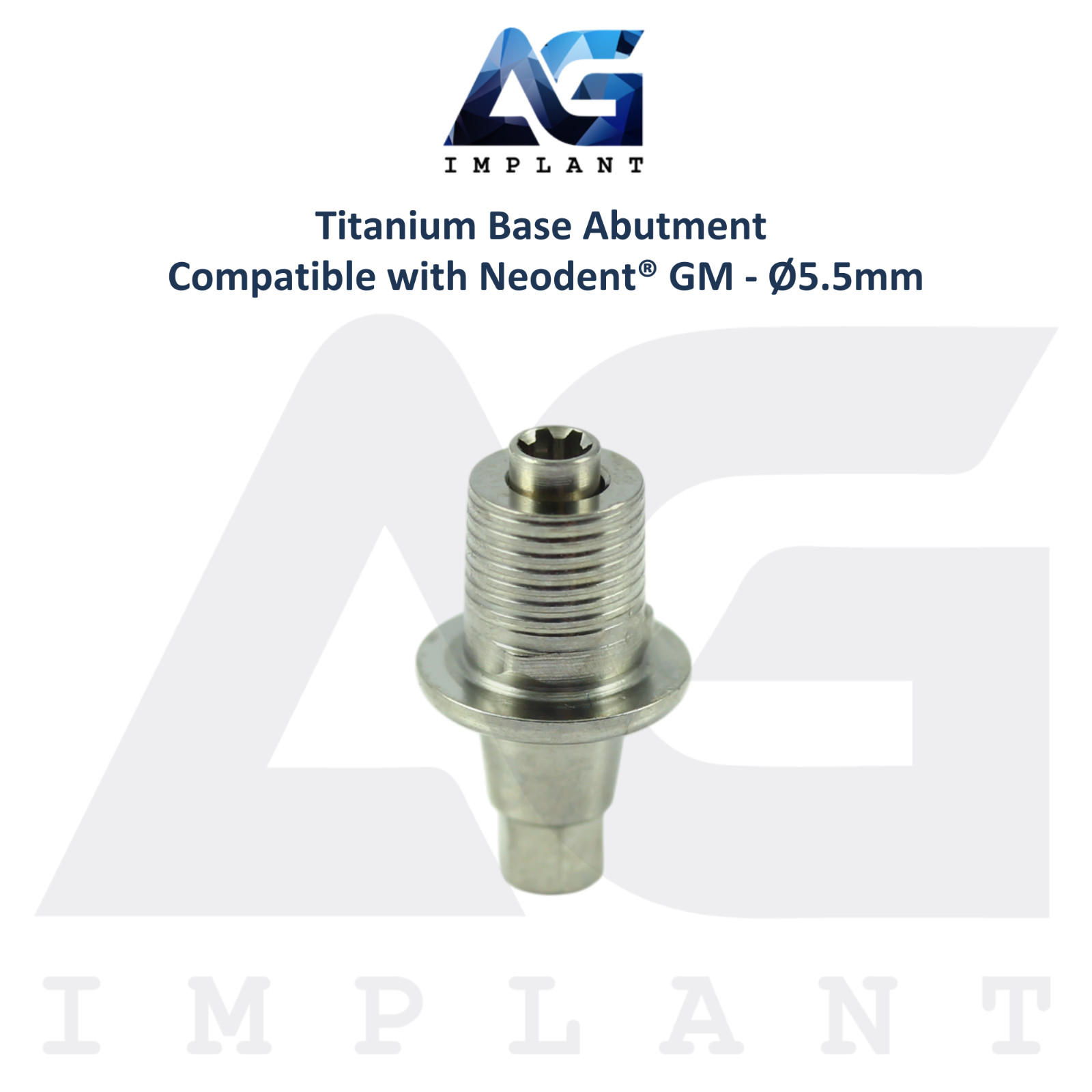 5 Titanium Base Prosthetic Neodent® GM Fixture Compatible Ø5.5mm CAD/CAM