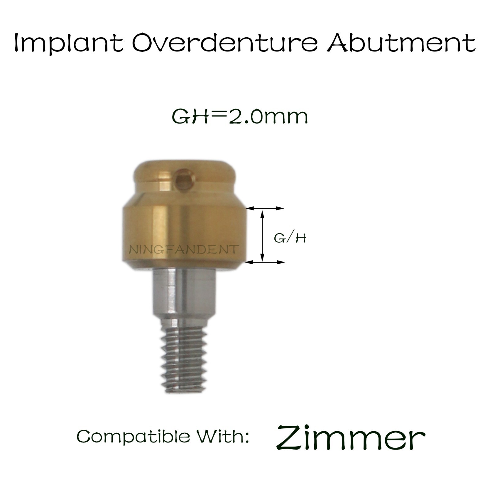 Locator Abutment Zimmer Screw-Vent 4.5mm Dia 1-5mm GH Male Caps Implant Screws