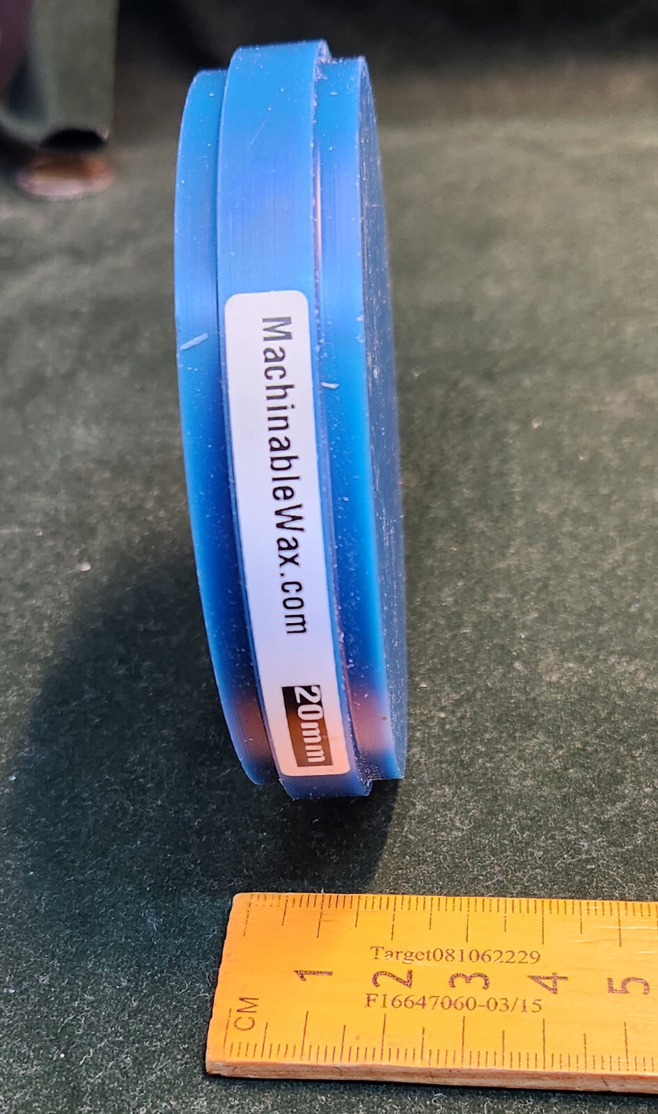 DENTAL LAB WAX BLANK DISK CAD/CAM APPLICATION BLUE DIAMETER 98mm THICKNESS: 20mm