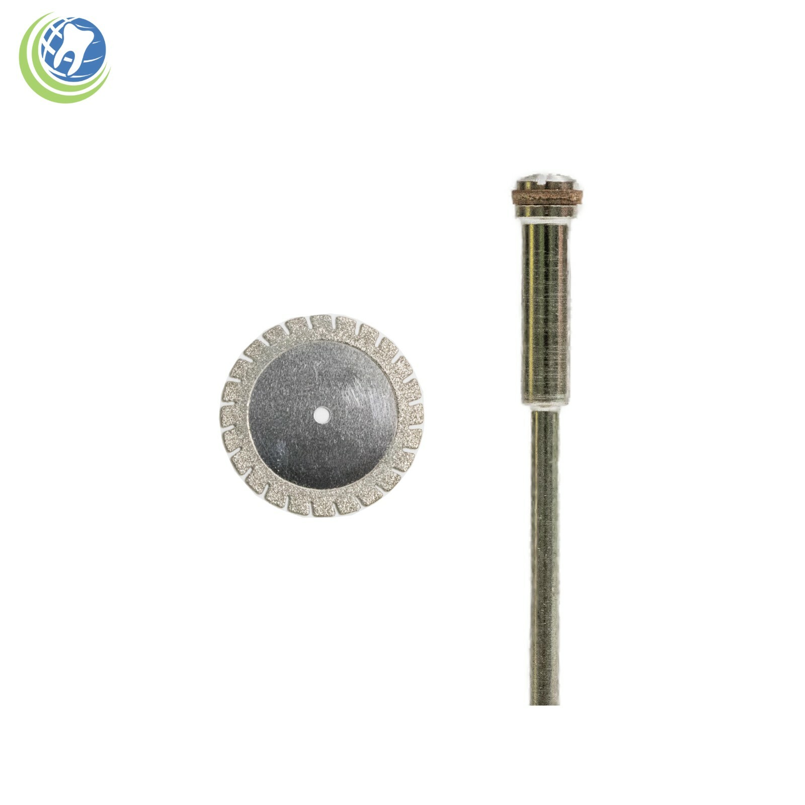 Dental Diamond Cutting Disc Single or Double Sided Flexible with Mandrel 1/Pkg