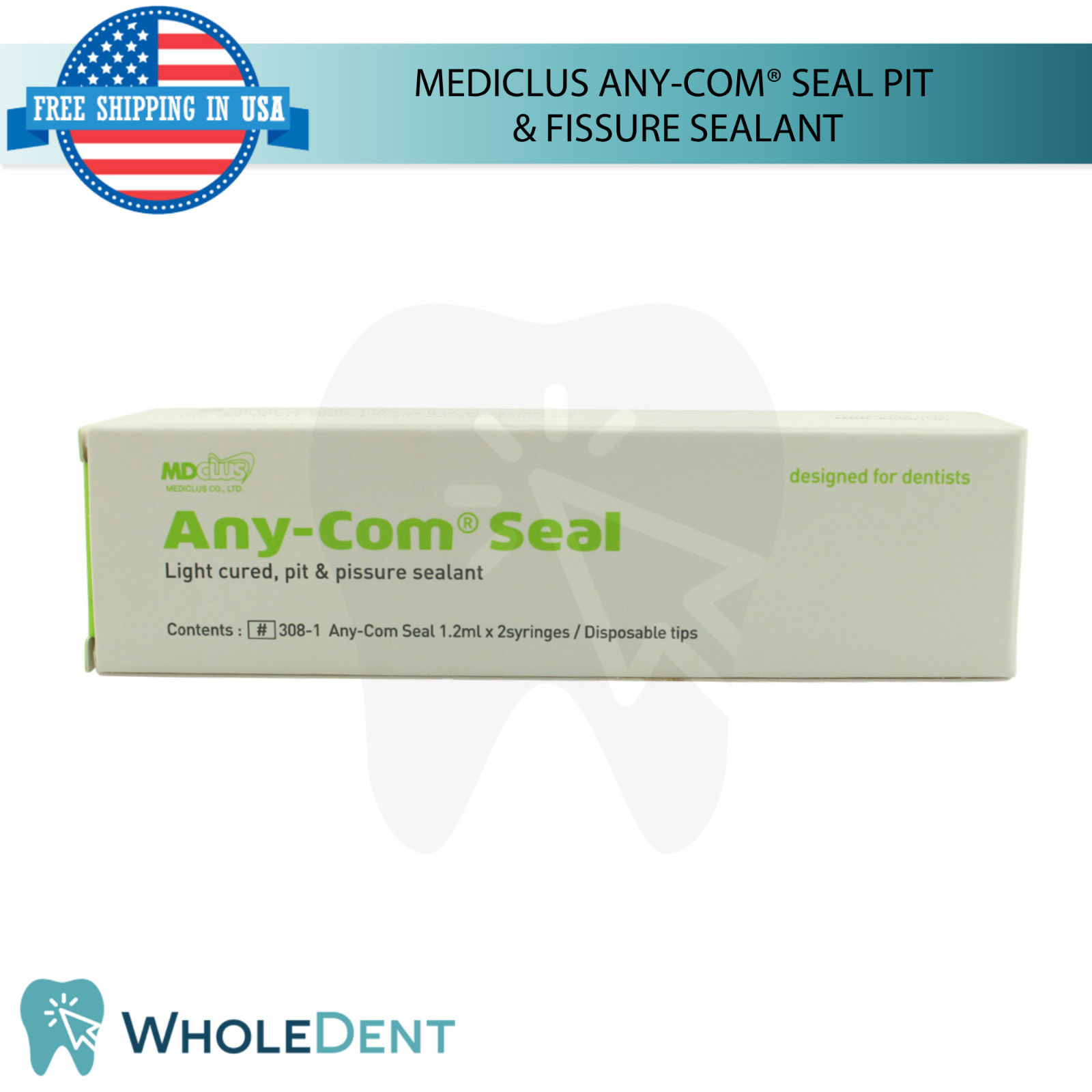 Dental Any-Com® Seal Pit & F!ssure Sealant 1.2g x 2 Caries Prevention Lab