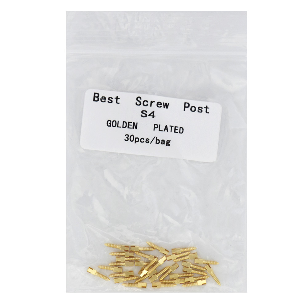 30 Pcs Dental Screw Post 24K Gold Plated Conical Refills S/M/L/XL For Root Canal