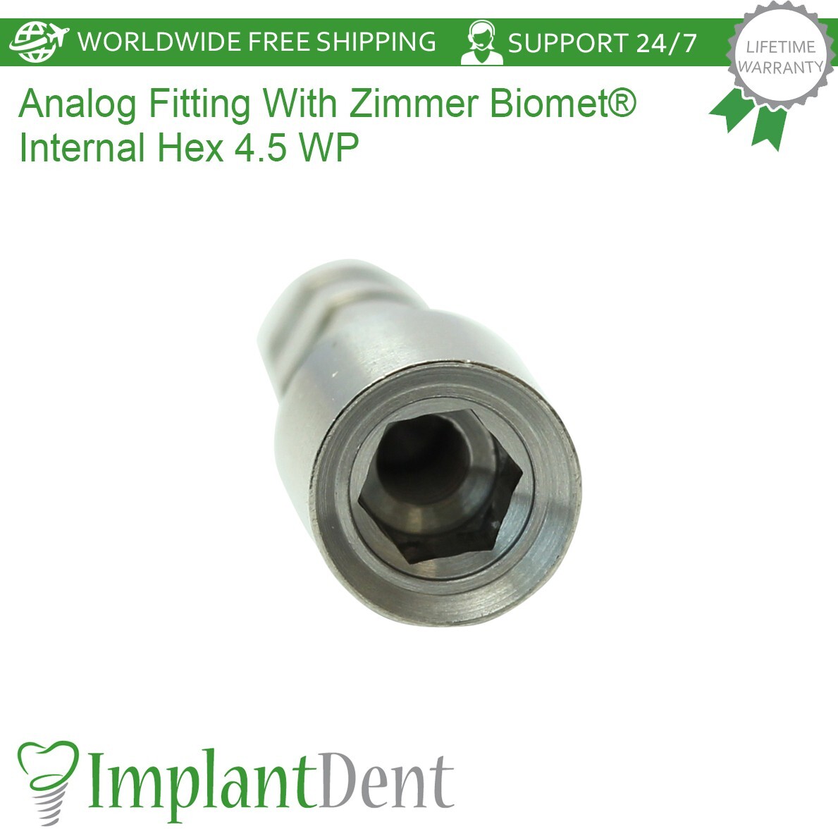 X10 Analog Compatible With Zimmer Biomet® 4.5mm WP Internal Hex Component Dental