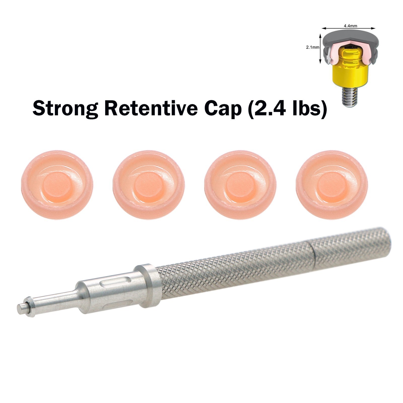 US Universal Dental Implant Overdenture Retention Caps 2.4 lbs Locator Core Tool