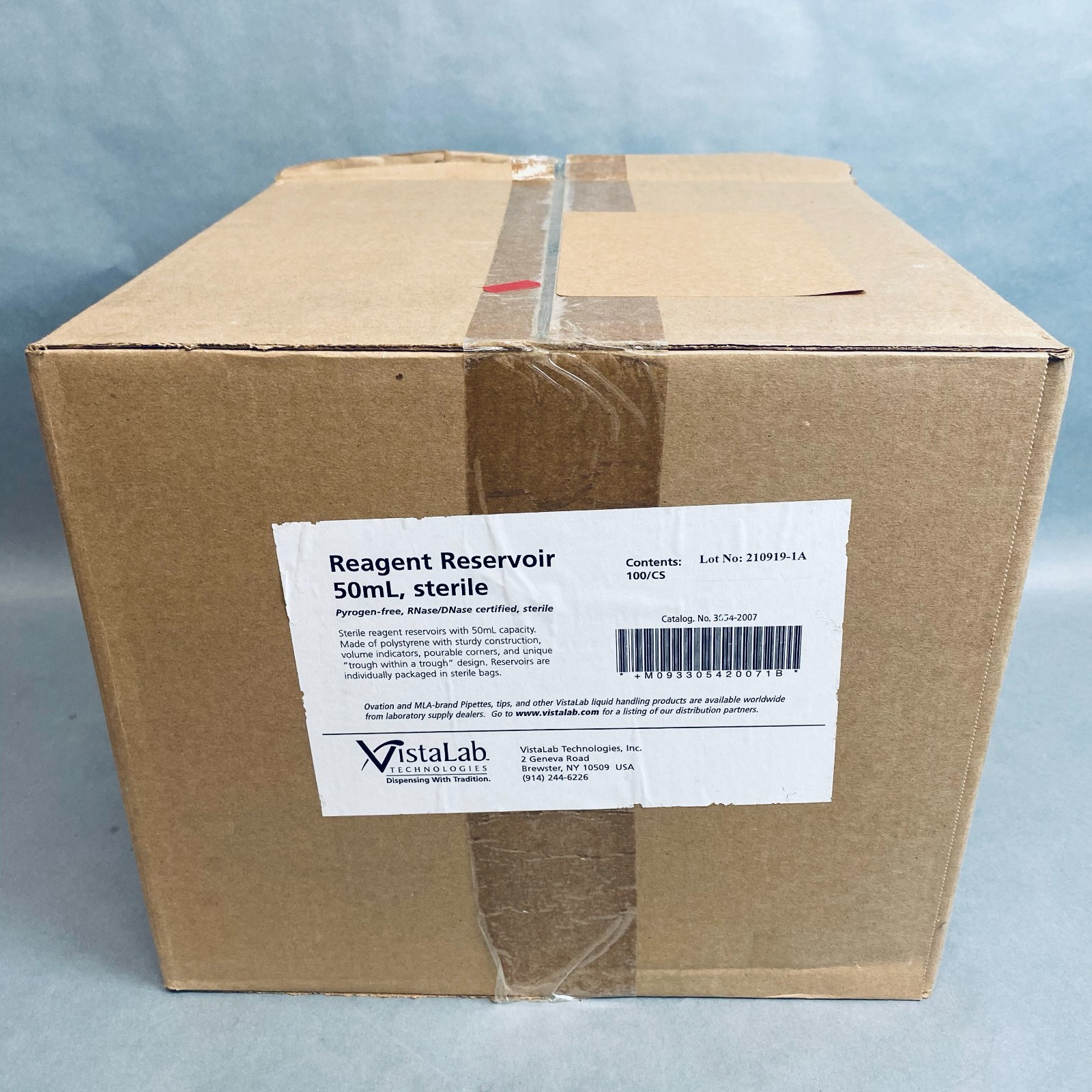 VistaLab Reagent Reservoir 50 ml Sterile Individually Sealed Case of 100 Basins