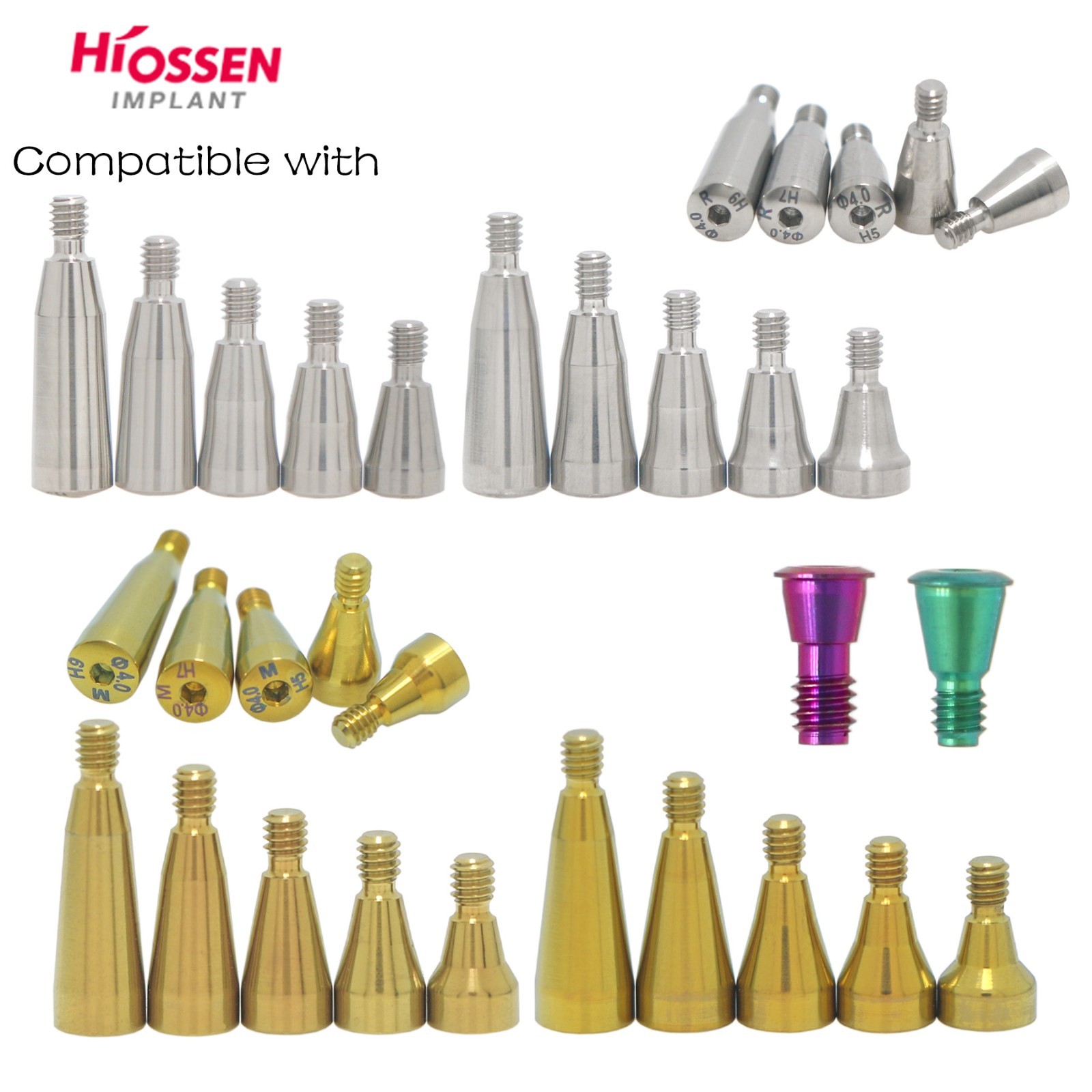 Dental Ti Abutment Healing Straight ZEST Locator Osstem Hiossen ET Lab Analog