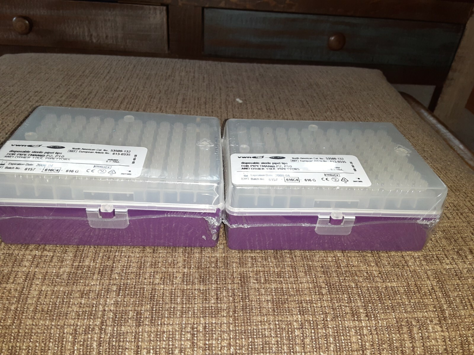 LOT OF 2 RACKS OF 96 VWR 53509-132 DISPOSABLE STERILE PIPET TIPS SHIPS FREE