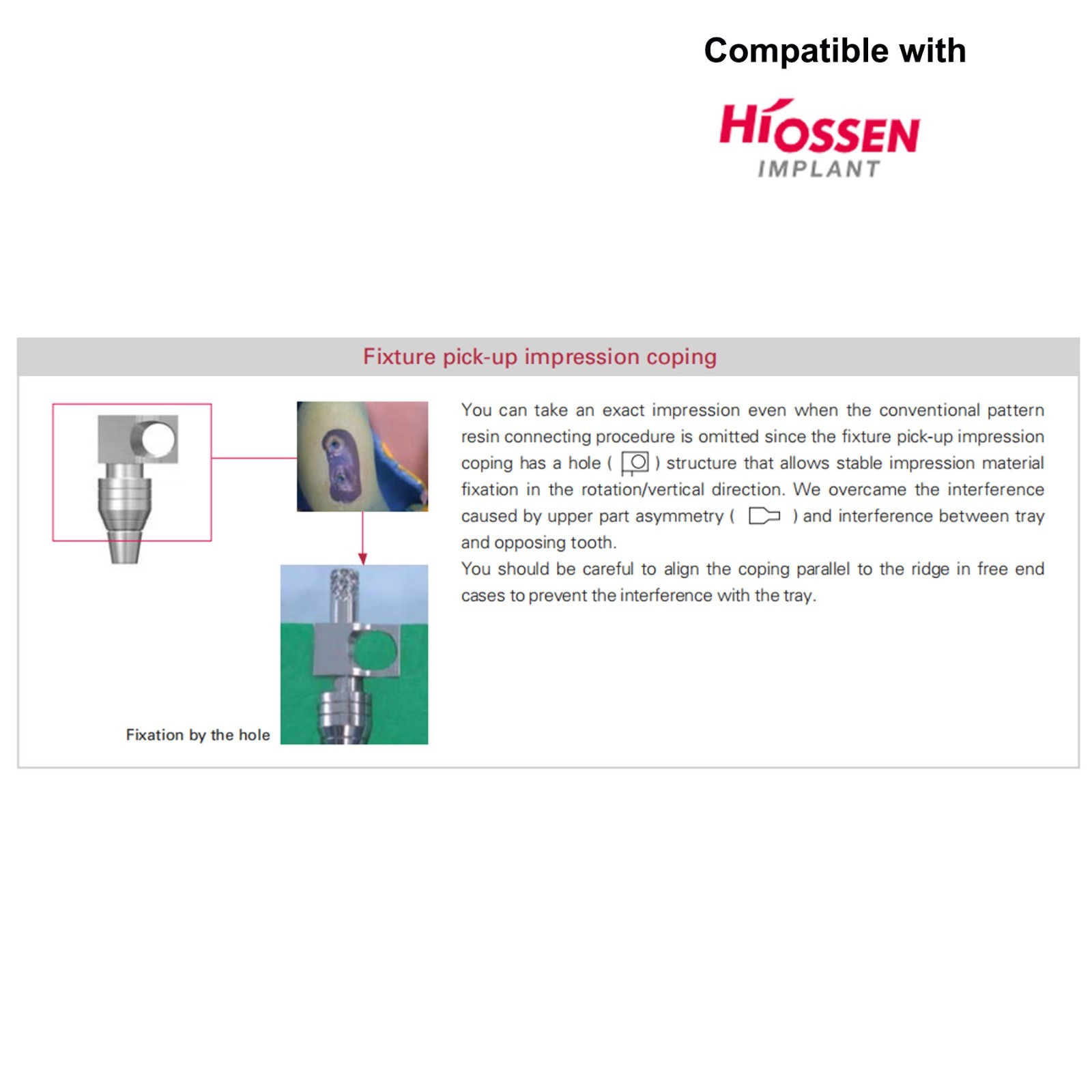 Dental Prosthetic Hiossen ET ScanBody impression coping Lab analog straight part