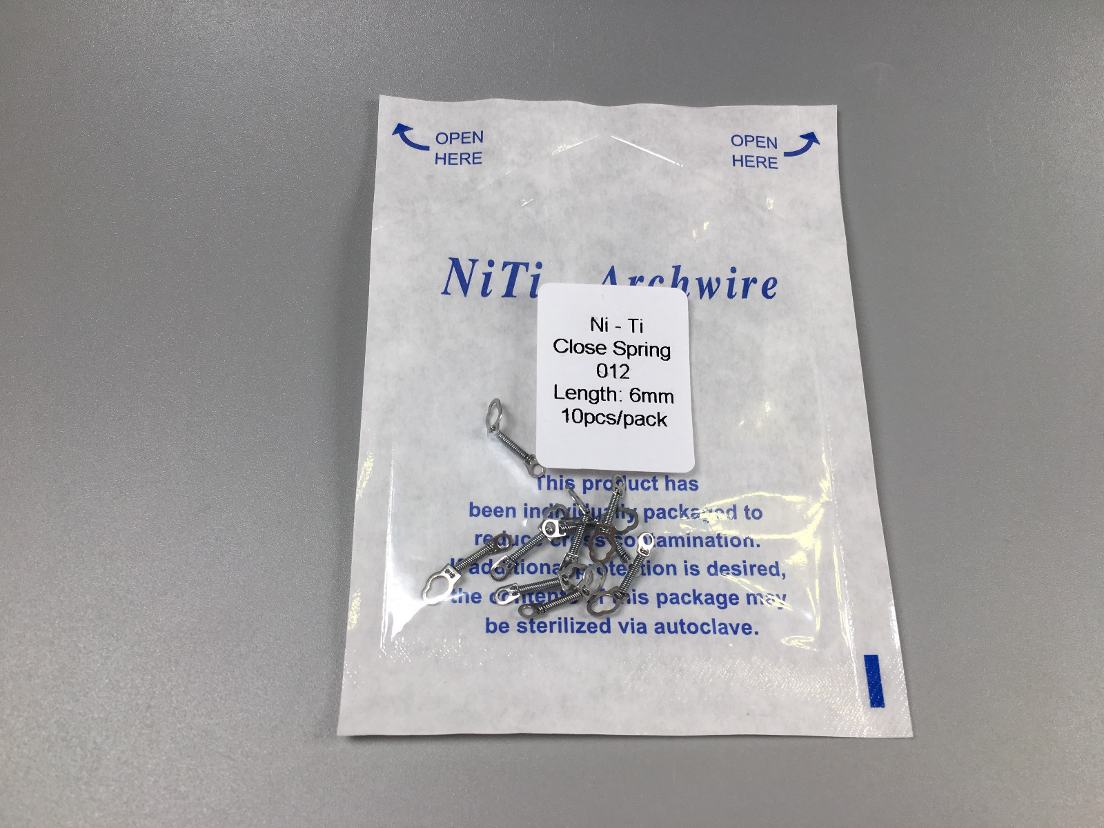10 Packs Dental Orthodontic Closed Coil Spring NiTi 6mm 0.012″ Implant Eyelet